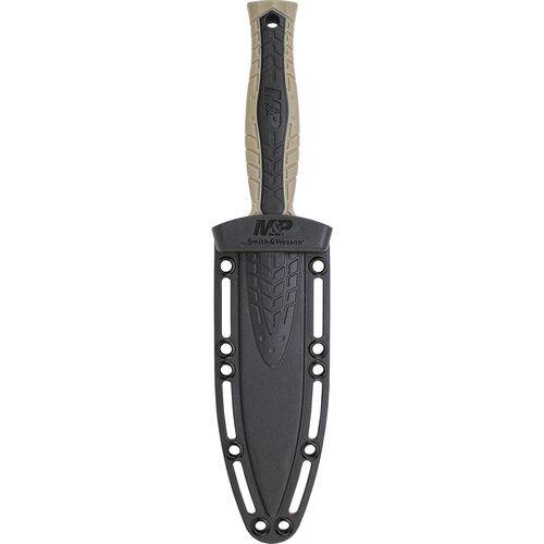 Smith & Wesson Fixed 4.7" Spear Point Blade Rubber Handles Thermoplastic Belt/Boot Sheath Black