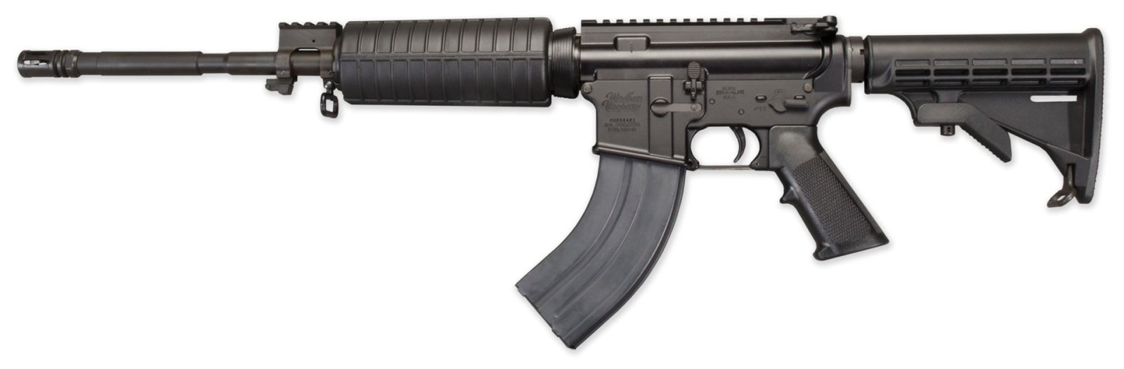 Windham Weaponry R16M4FTT762 WW-15 SRC 7.62x39mm Caliber with 16" Barrel, 30+1 Capacity, Black Hard Coat Anodized Metal Finish, Black 6 Position Stock & A2 Grip Right Hand