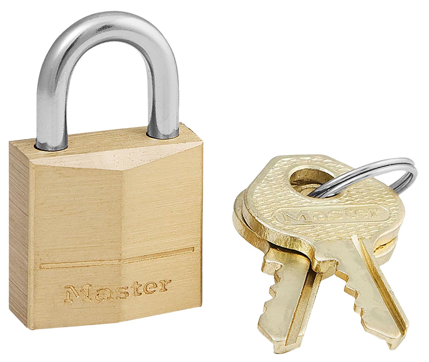 Buy Master Lock 120D Padlock Open With Key Gold Brass online