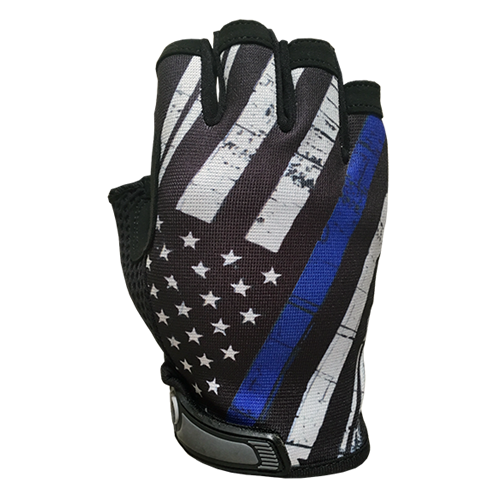 Blue Line Flag - Unlined - Half Finger Gloves - Industrious Handwear