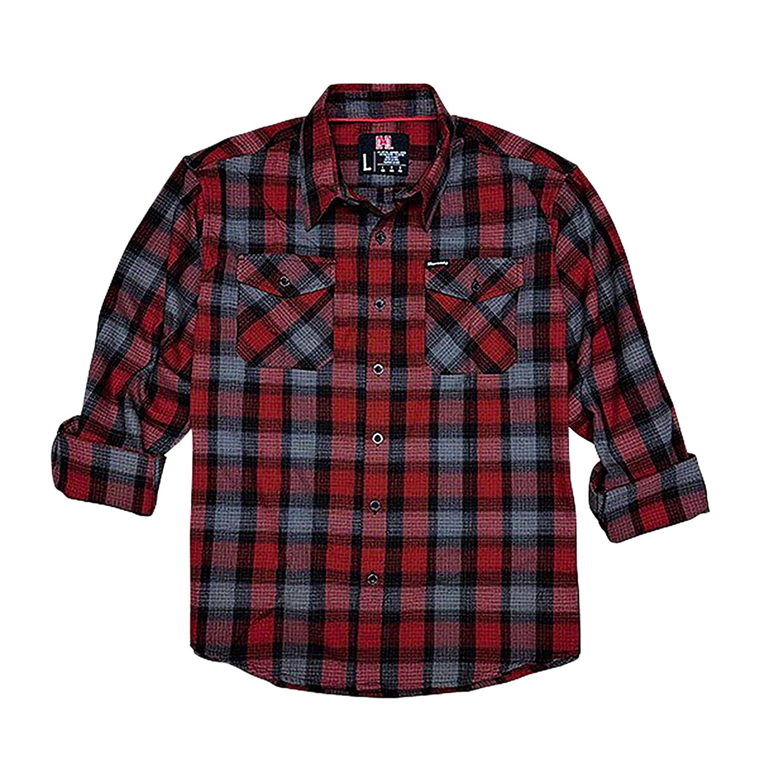 Hornady 32193 Flannel Shirt Large Red/Black/Gray Cotton/Polyester - HDESIGN - RELAXED FIT