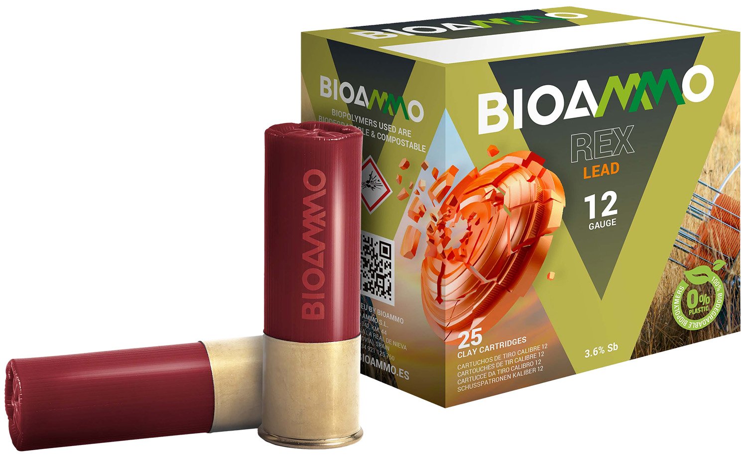 Bioammo BR2875 Rex Lead 12Ga 2.75" 1oz 7.5 Shot 25/Box Eco-Friendly - BIOAMMO - 12 Gauge 2.75"