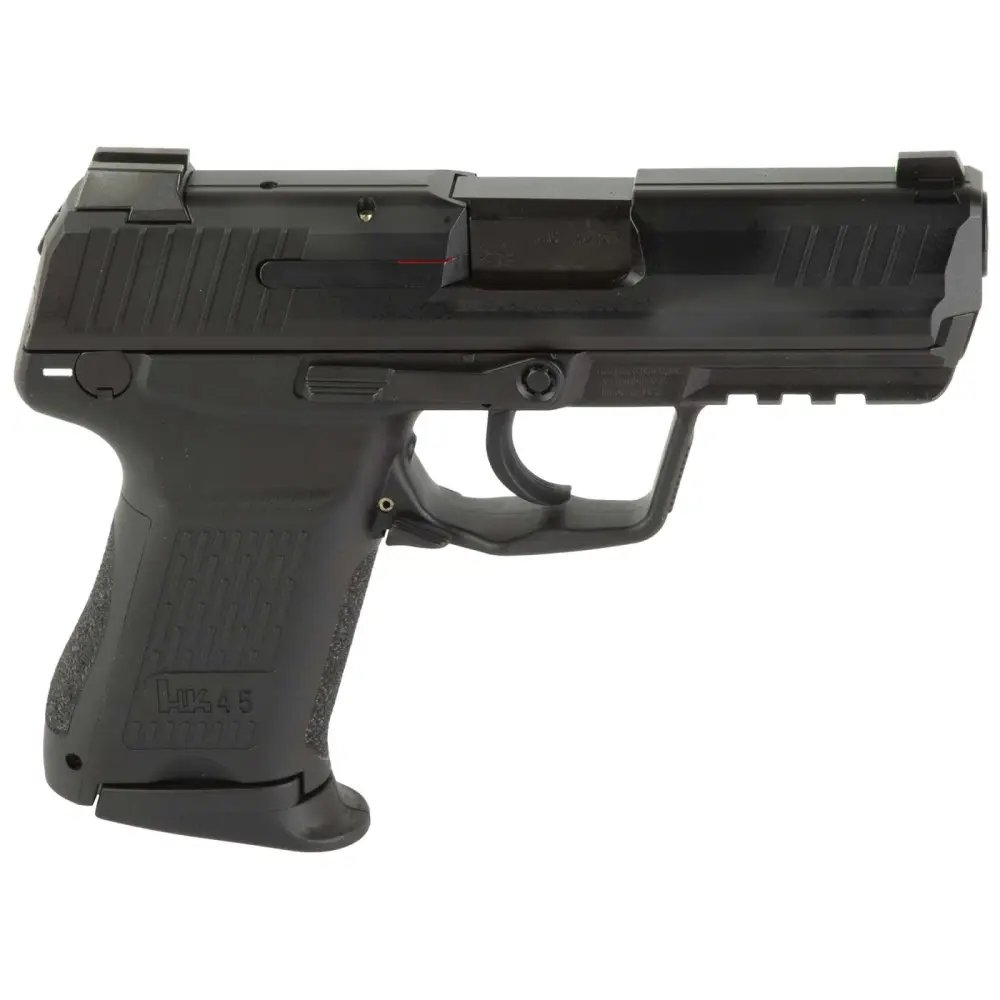 HK 81000020 HK45 Compact V7 LEM 45 ACP Caliber with 3.94" Barrel, 8+1 Capacity, Overall Black Finish, Picatinny Rail Frame, Serrated Steel Slide & Interchangeable Backstrap Grip Includes 2 Mags