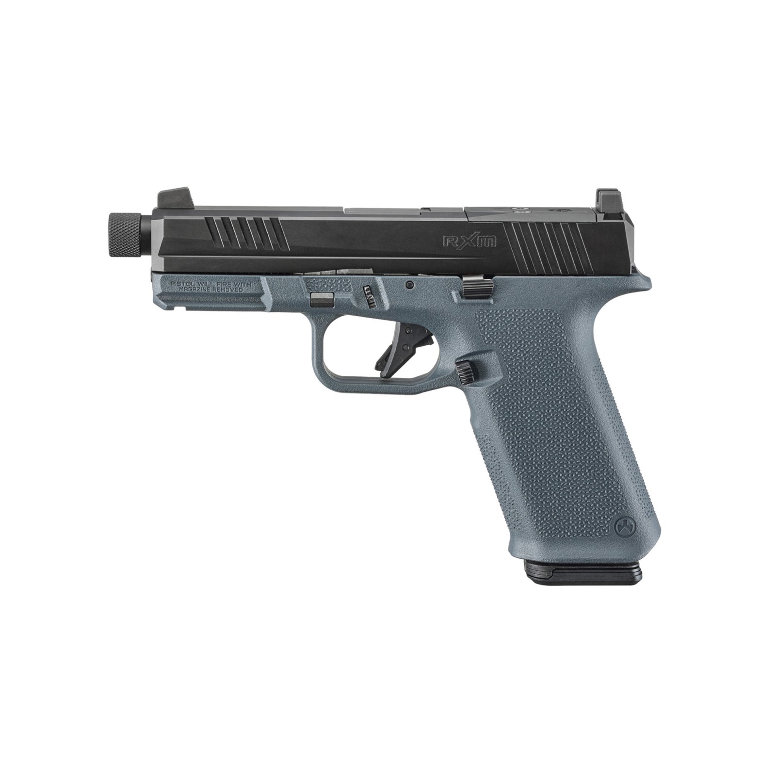 Ruger RXM Handgun 9mm Luger 17rd Magazines (2) 4.5 1/2x28 Threaded Barrel Grey OR