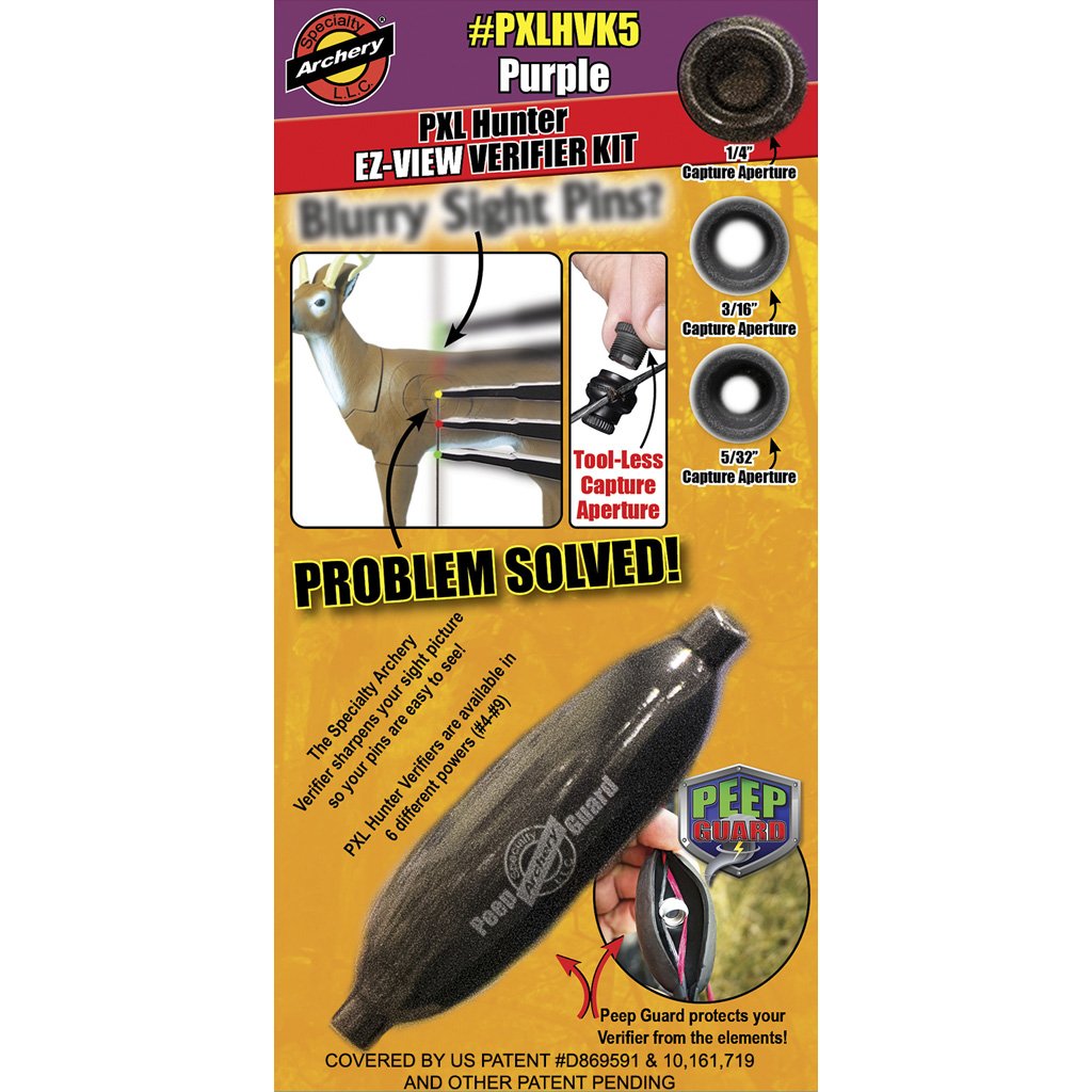 Specialty Archery PXLHVK5 EZ-View Verifier Kit No. 5 Purple Peep Set