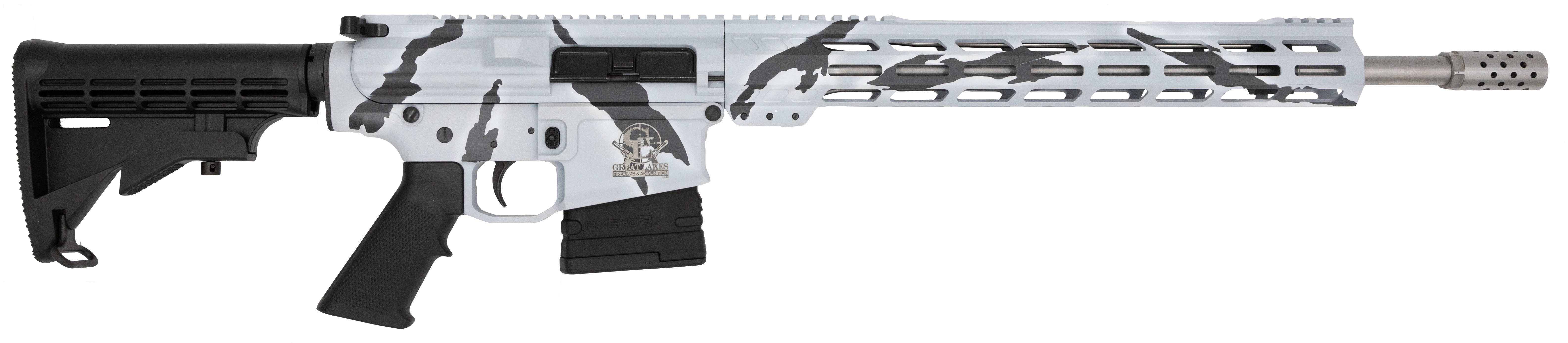 GLFA GL10308SSPSNO AR10 .308 Win Rifle 18" SS Barrel Snow Camo 10rd