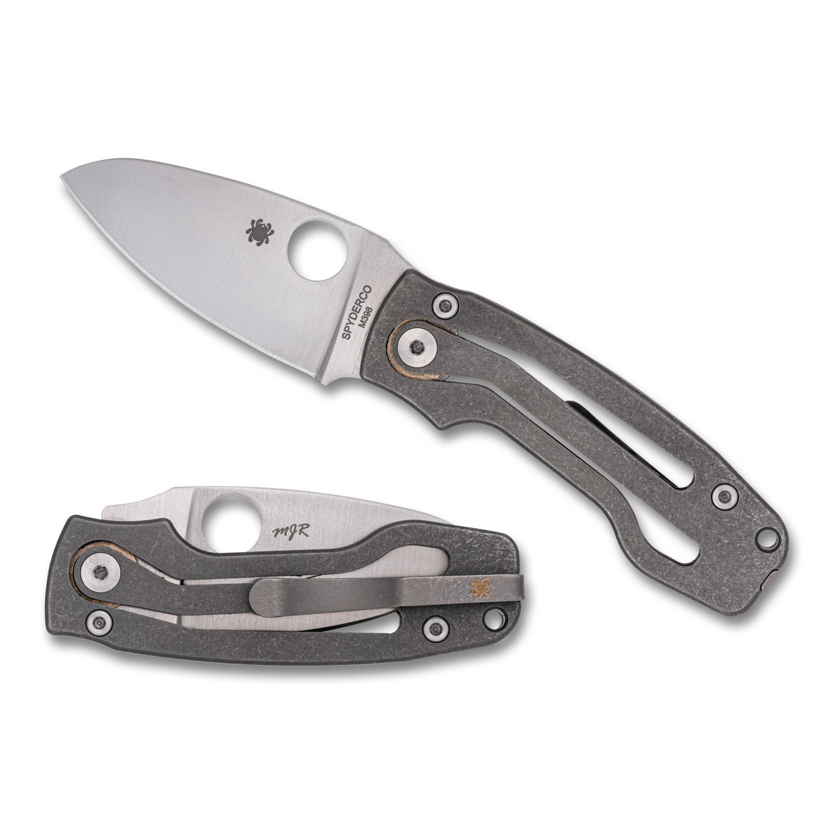 Spyderco C269TIP PITS 2 SLIPIT 2.74" M398 Satin Blade Titanium Handle