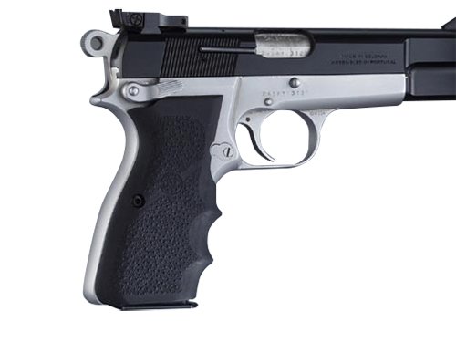 Hogue 09000 Rubber Grip Black with Finger Grooves for Browning Hi-Power