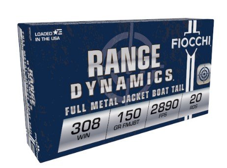 Fiocchi 308Win 150gr FMJBT 2890fps 20rds - Fiocchi - FULL METAL JACKET BOAT TAIL