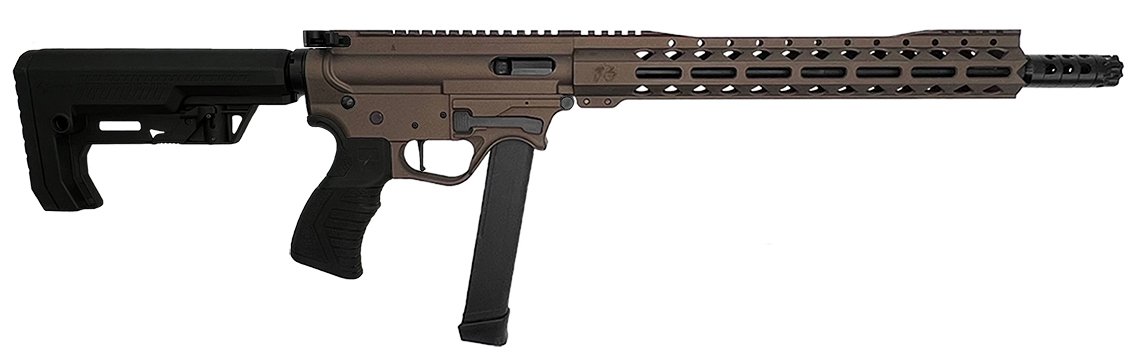T6 T90076MB GOAT Series AR9 9MM Shredder, 16" MLOK, Midnight Bronze