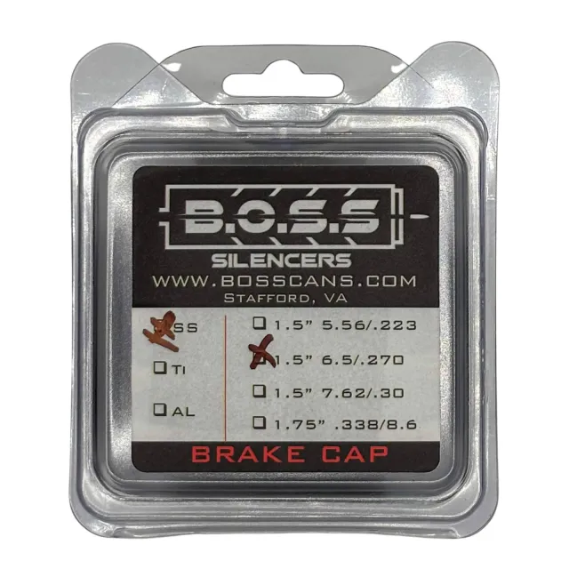 Buy BOSS 6.5/.270 End Cap for 1.5in BOSS Silencer Stainless Brake Black online