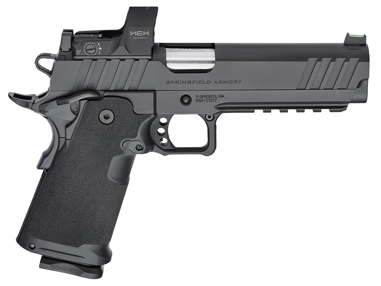 Springfield 1911 Prodigy 9mm 5" Pistol: 20/17rd, HEX Dragonfly Red Dot, Polymer Grip, Black Cerakote Finish