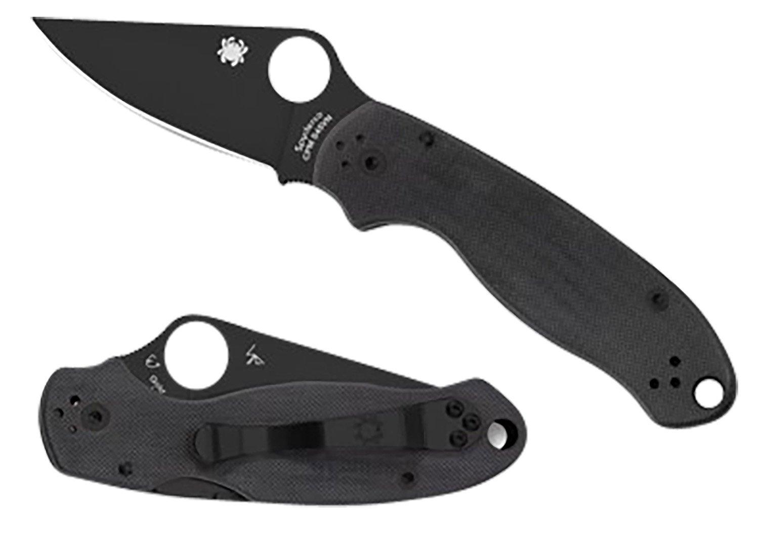 Spyderco C223GPBK Para 3 Black 3" Plain Edge G-10 CPM S30V Blade - Spyderco - CLIP POINT