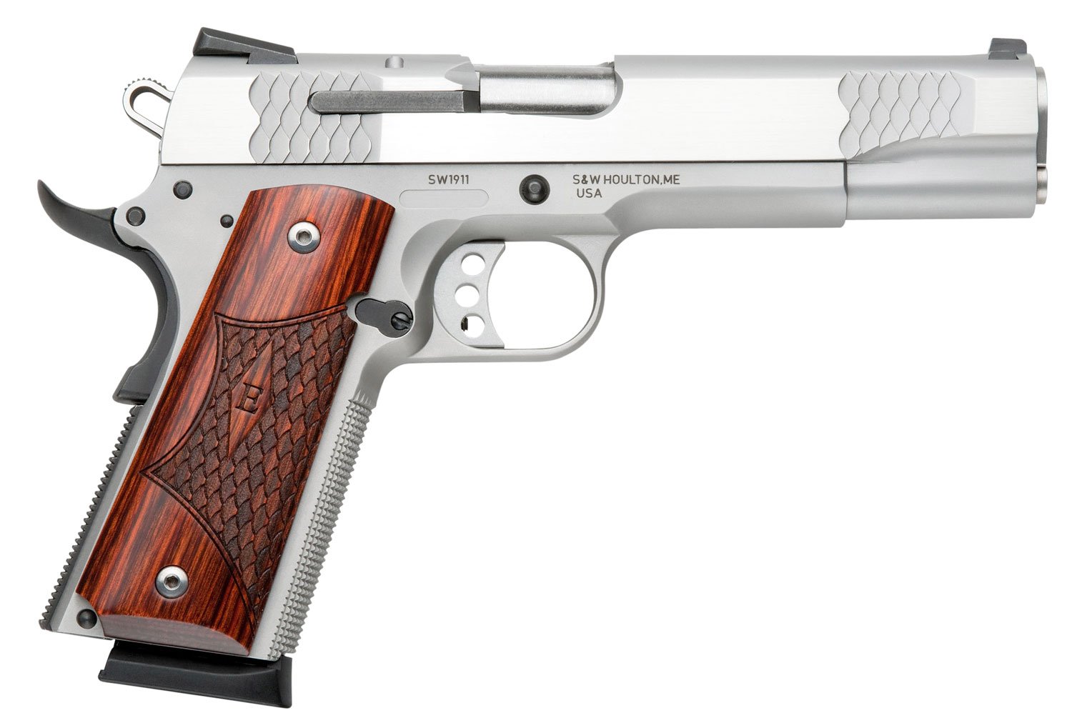 Smith & Wesson SW1911 45 ACP E 5" Barrel Stainless Steel 8 Round Semi Autom