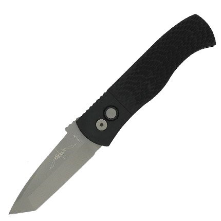 ORIGINAL EMERSON CQC7 TANTO IN A PROTECH AUTO BLACK JIGGED TEXTURE HANDLE, BLASTED BLADE, PLAIN EDGE