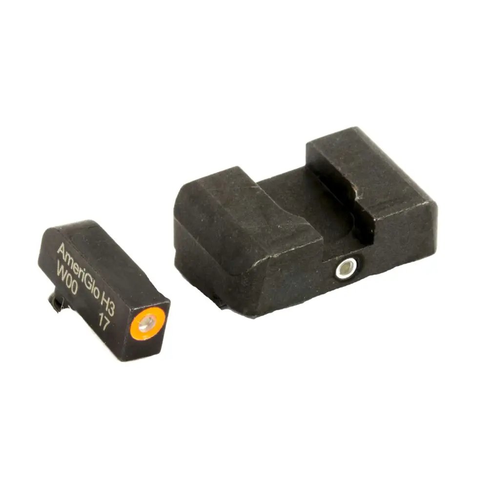 AmeriGlo GL203 i-Dot Sight Set Glock Gen 1-4 Tritium Green/Orange - AMER - STEEL