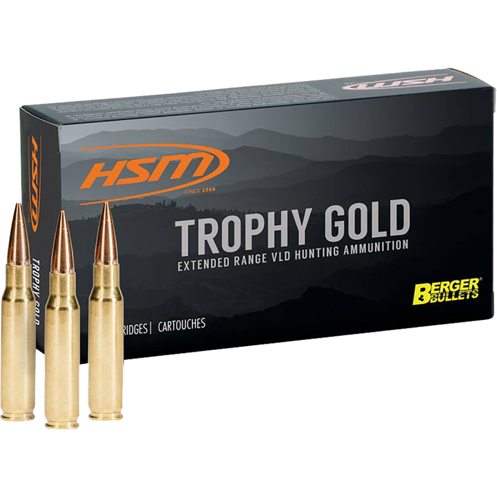 HSM Ammunition BER-7MAG140VLD 7mm Rem Mag 140gr 20rd Trophy Gold - HSM Ammunition