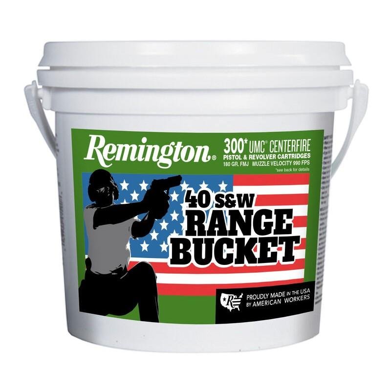 Remington Range Bucket UMC Pistol Ammo 40 S&W 180 gr. FMJ 300 rd. - Remington Arms Company, LLC - 40 S&W