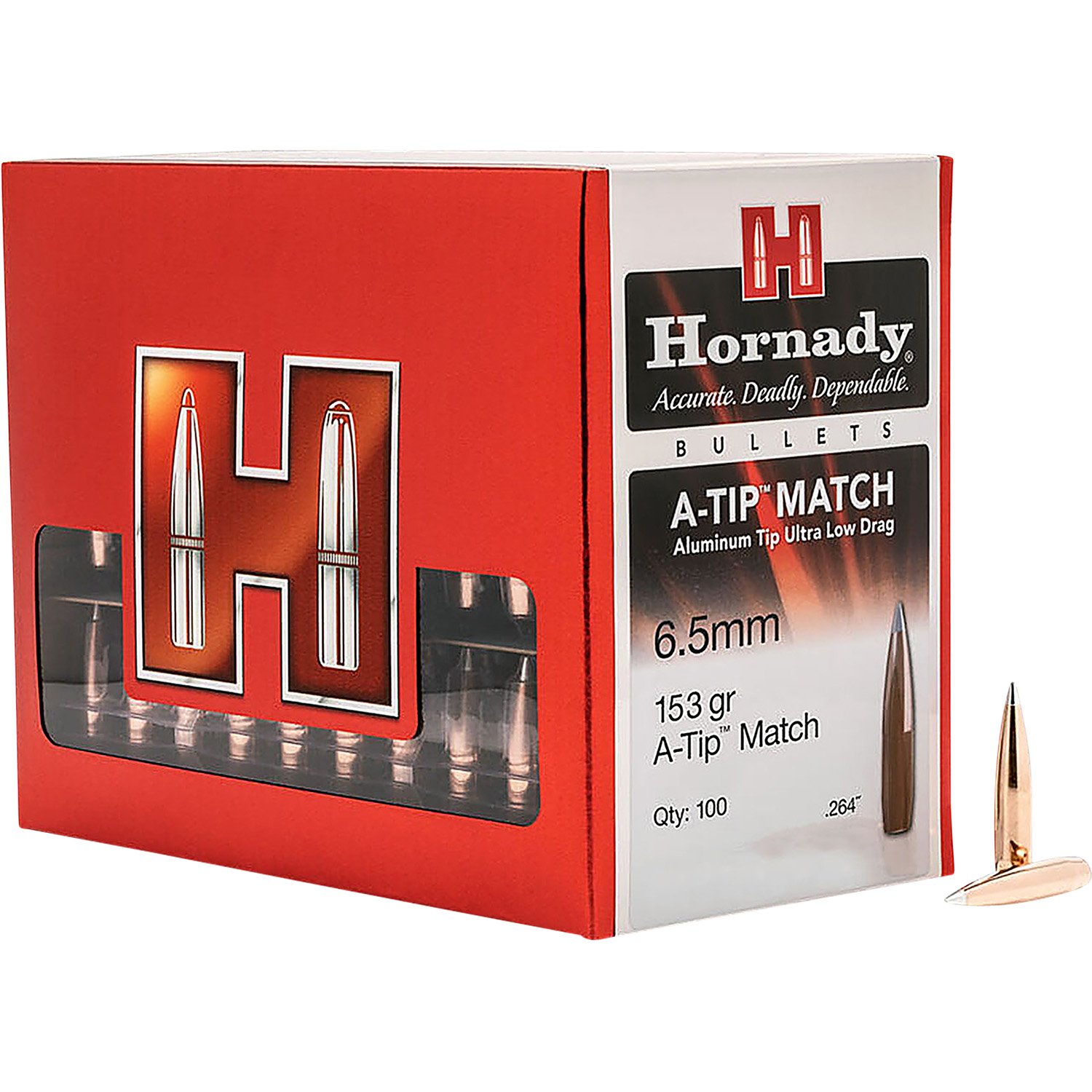 Hornady 6.5mm 153gr A-TIP Match Bullets 100 Count Precision Design