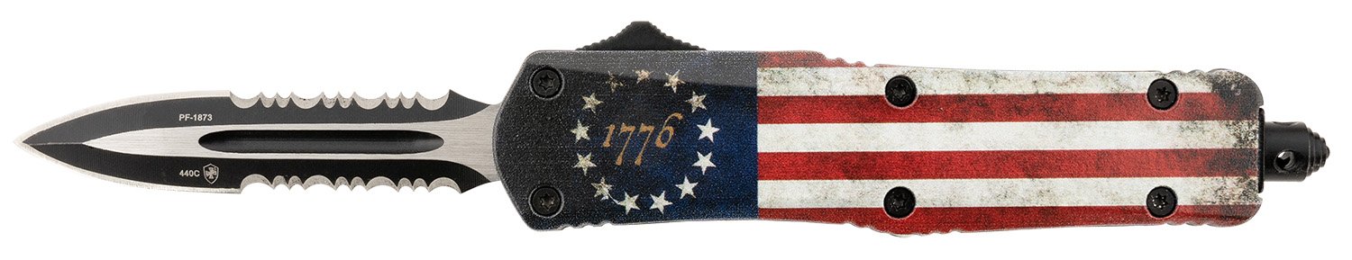 Templar SBRF431 Betsy Ross Flag Small OTF Dagger Part Serrated Blade - TEMP - DAGGER