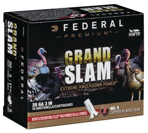 Federal PFCX258F5 Grand Slam 20 Gauge 3 in 1 5/16 oz #5 Shot 10 Rounds - Federal Premium Ammunition - 20 GAUGE