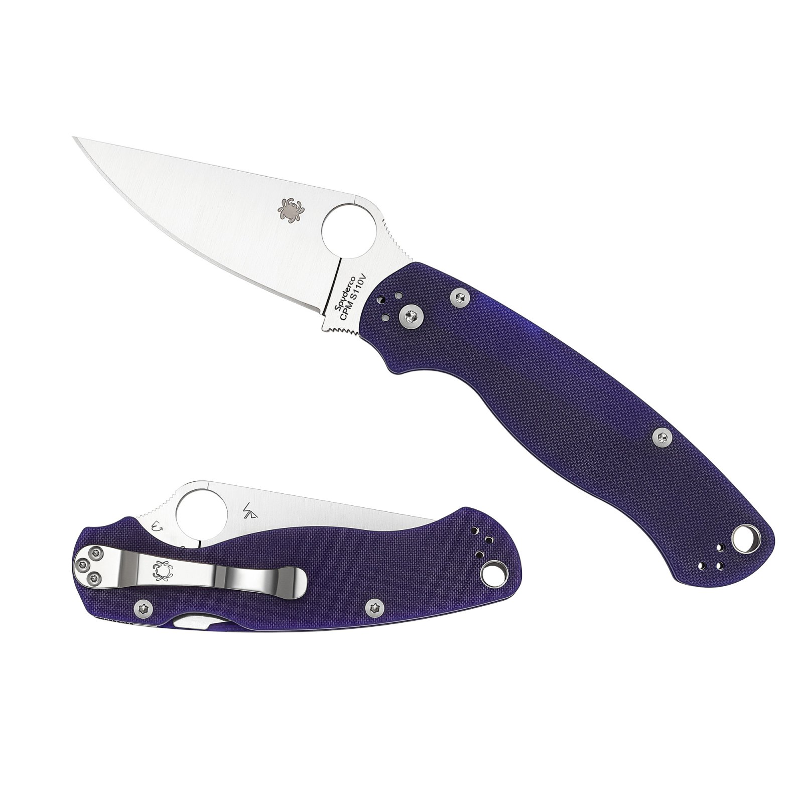 Spyderco C81GPDBL2 Para Military 2 Folding Knife 3.42" CPM S110V Blade - Spyderco