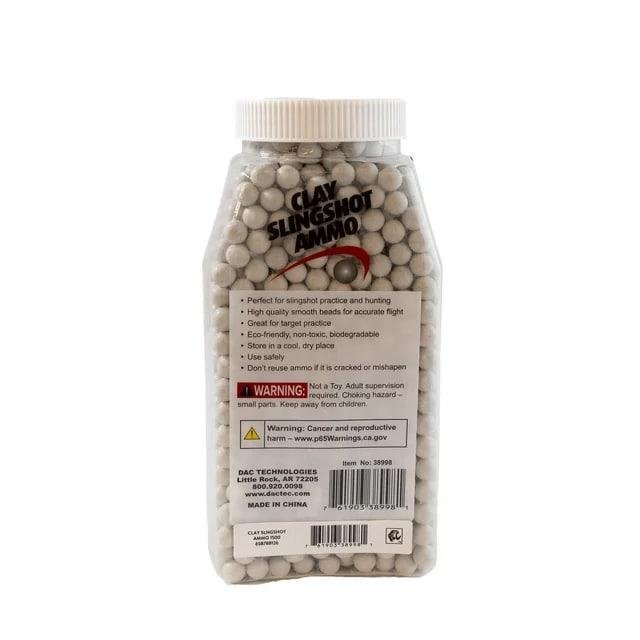 DAC 38998 Clay Slingshot Ammo 3/8 in Light Gray 1500 Count Biodegradable - Dac Technologies