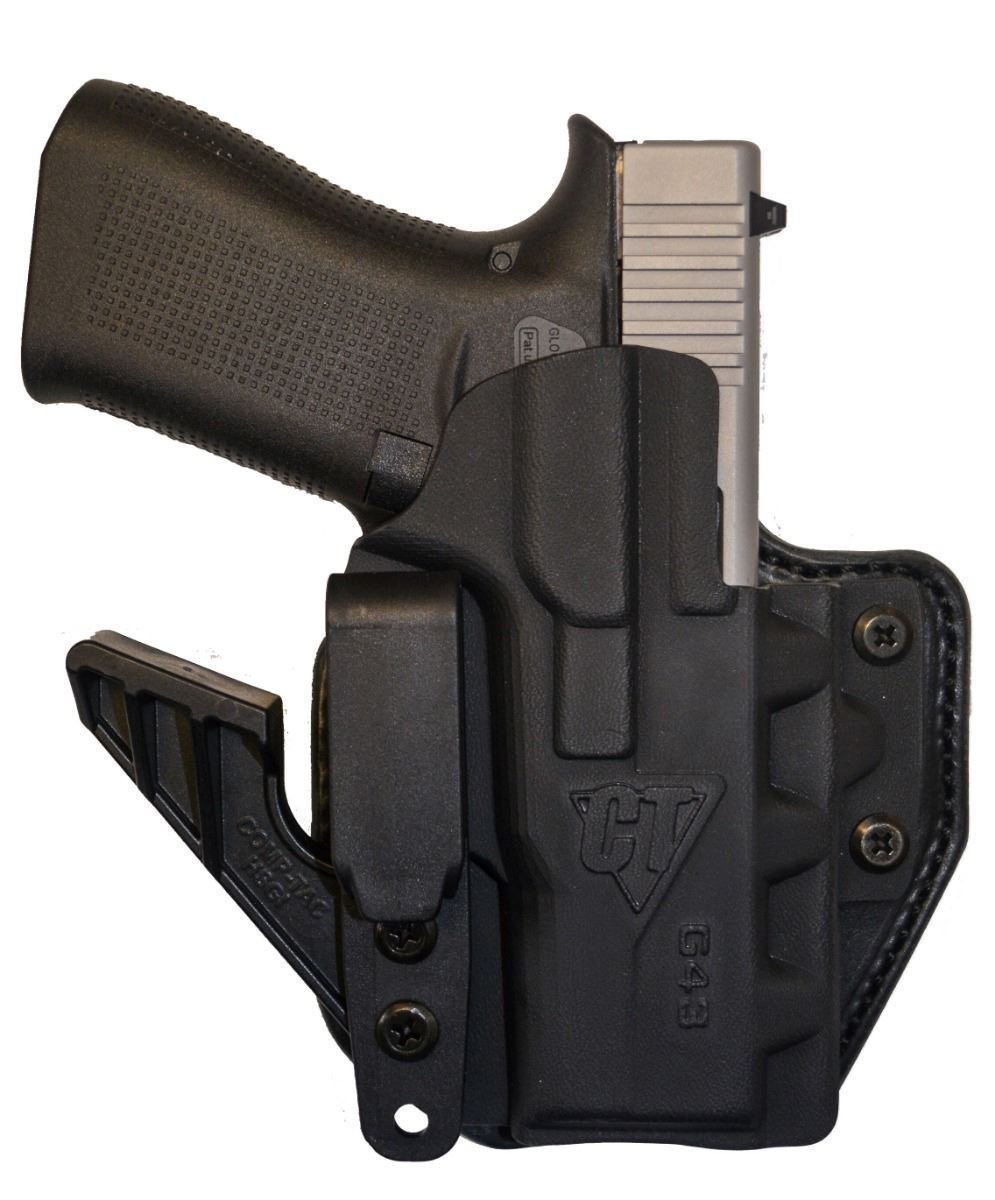 Buy Comp-Tac C852GL069RBKN eV2 Max Black Kydex Holster w/Leather Backing IWB fits Glock 43 Right Hand online