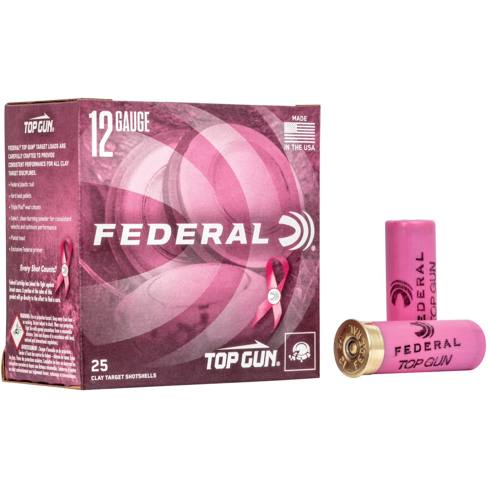 Federal TGL12P8 12 Gauge 2.75 in 1 1/8 oz #8 Shot Pink Hulls 25 Rounds - Federal Premium Ammunition - 12 Gauge