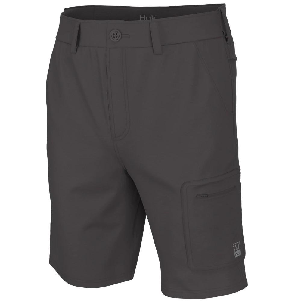 HUK H2000171-010 Men's Next Level 10.5" Fishing Shorts, Iron, Size S - Marolina DBA HUK