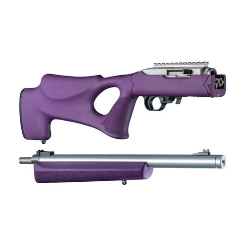 Hogue 21076 Ruger 10-22 Takedown Thumbhole Rubber OverMolded Stock with .920" Diameter Barrel Channel Purple
