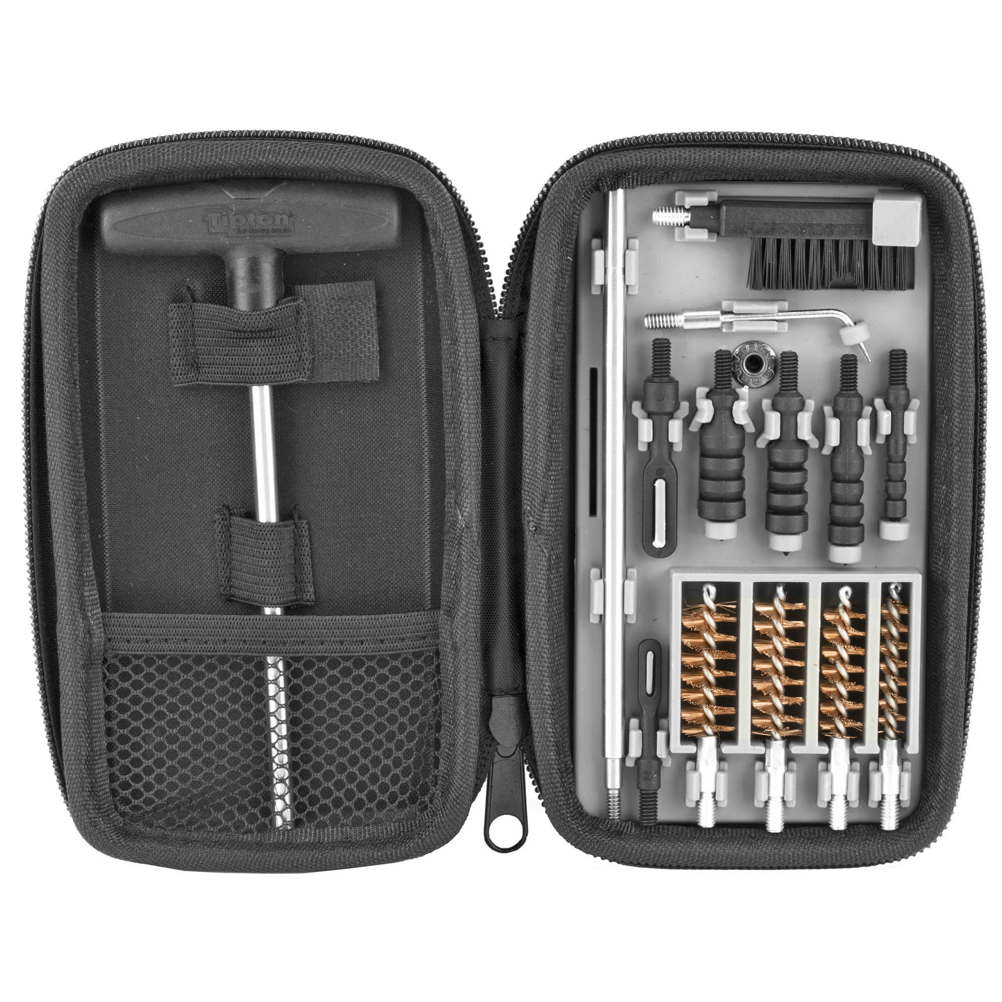 Tipton 1082252 Compact Pistol Cleaning Kit .22-.45 Caliber, Carry Case