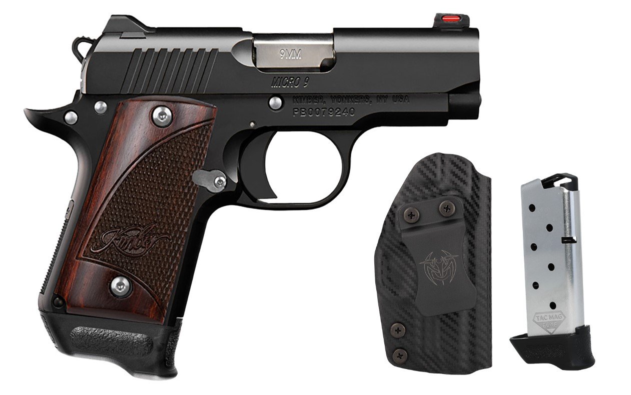 Kimber 3300253 Micro 9 RTC 9mm 3.15" Black w/UM Tac Holster & 2 Mags - Kimber Manufacturing, Inc. - 9mm