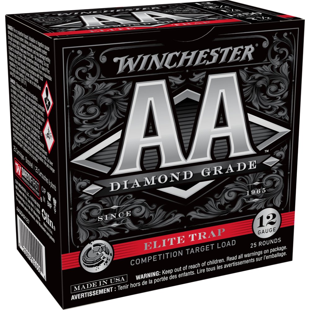 Winchester Ammo AADGHA127 AA Diamond Grade Elite Trap 12 Gauge 2.75" 1 1/8 oz 1250 fps 7.5 Shot 25 Bx/10 Cs - Winchester - 12 GAUGE
