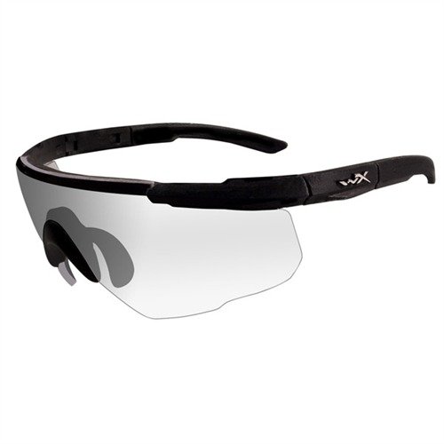 Wiley X 303 Saber Shooting Glasses, Clear Lens, Black Frame - WILEYX