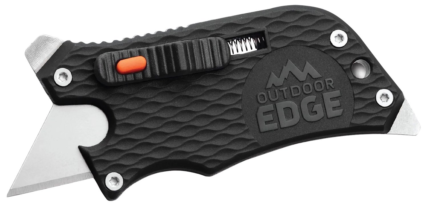 Outdoor Edge SWK30C SlideWinder 3.50" Long, Plain Utility Blade, Black GNR/SS Handle, Screwdriver, Bottle Opener - Outdoor Edge - RAZOR