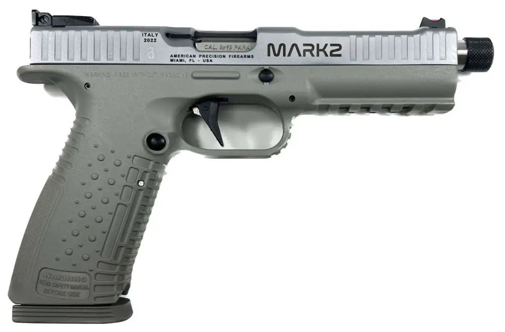 American Precision ASF1MII-9-SL-17 9mm Pistol 5.5" Threaded Barrel Silver - American Tactical Imports - 9mm