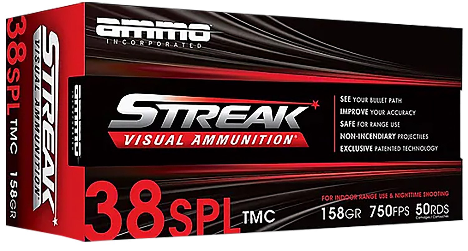 Ammo Inc 38158TMCSTRKRED50 Streak Visual (RED) 38Special 158gr Total... - Ammo Inc. - .38 SPECIAL