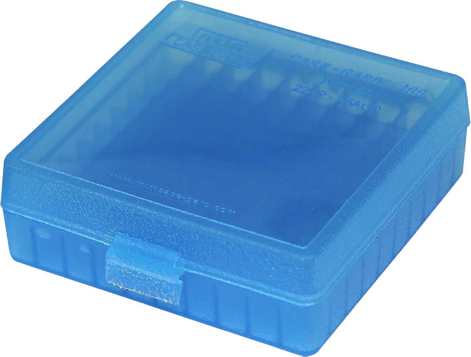 MTM Case-Gard P-100 Flip Top Ammo Box .22LR/.25ACP 100 Rounds Clear Blue - MTM Case-Gard - AMMO BOX