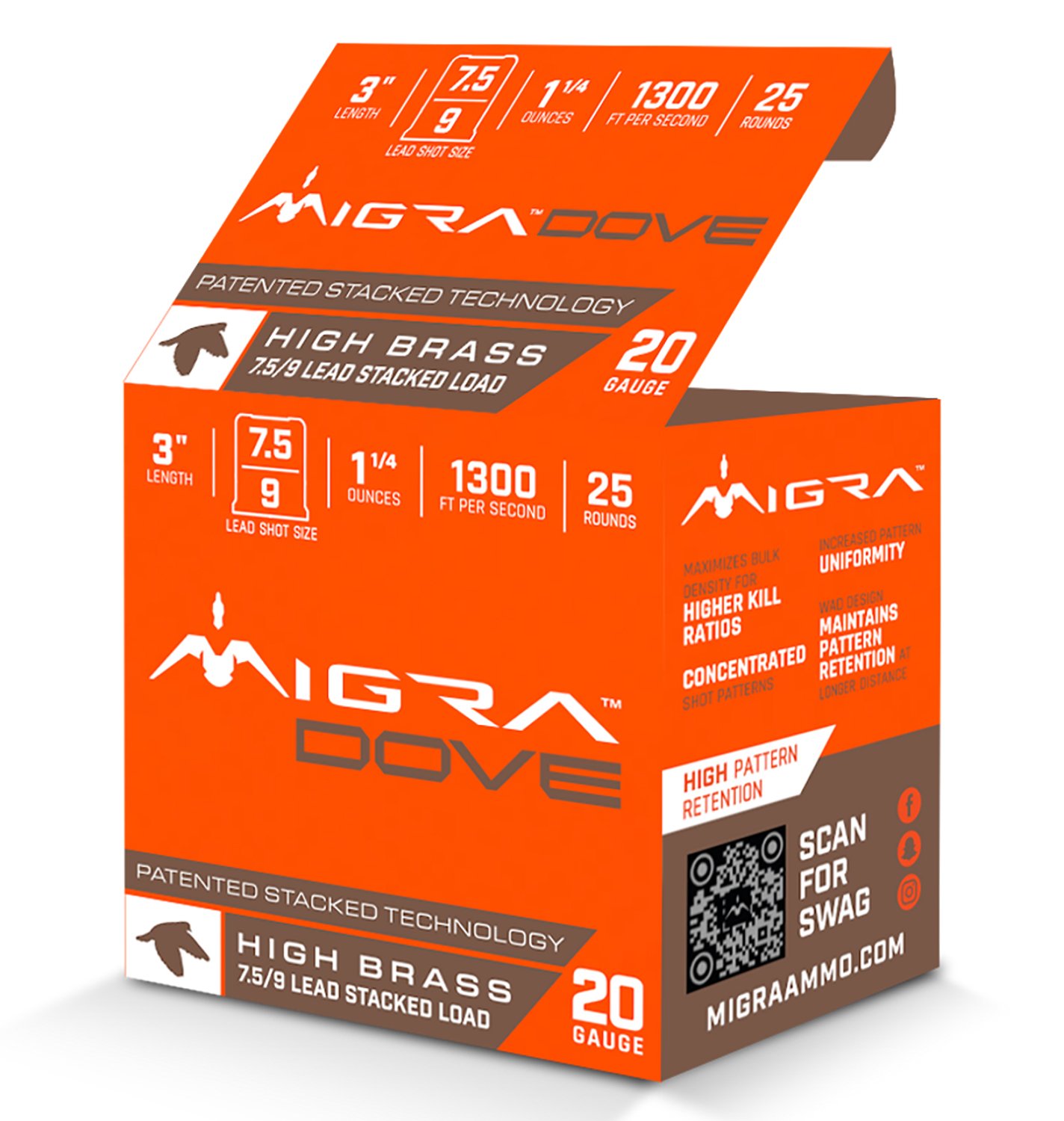 Migra M20UD759 Dove 20GA 3" 1.25oz 7.5/9 Shot 1300fps 25 Rounds