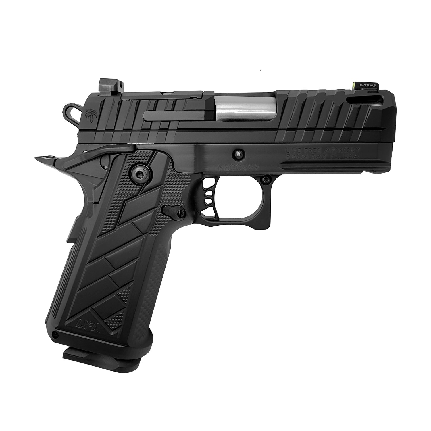 Live Free Armory Apollo 11 V2 9mm 3.35" Ported Barrel Night Sights 18rd Black