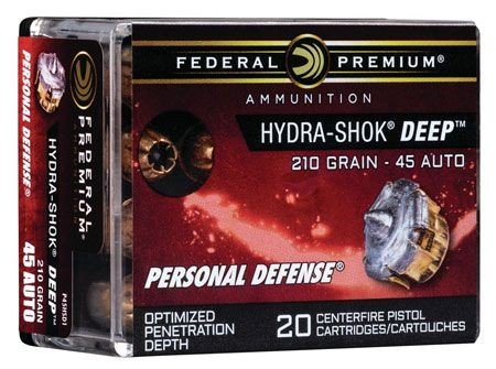 Federal P45HSD1 Premium 45ACP 210gr Hydra-Shok Deep 20 Rounds
