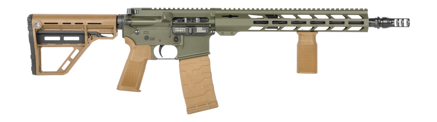 POF 02549 P-15 Base SMU 300 Blackout 30+1 13.75" Black Nitride Match Grade Barrel, Olive Drab Cerakote Aluminum Receiver w/Picatinny Rail, M-LOK Handguard, Amend2 Adjustable OD Gr
