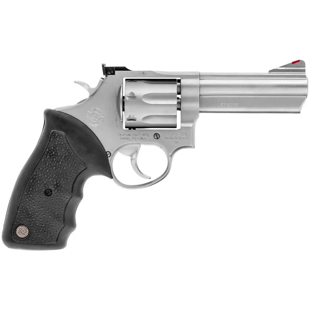 Taurus 66 Revolver, 7-Round .357 Magnum, 4-Inch Barrel, Matte Stainless Steel, Rubber Grip, Adjustable Sights, DA/SA Action