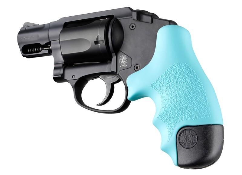 Hogue 60024 Rubber Tamer Grip Aqua for S&W J Frame Round Butt - Hogue