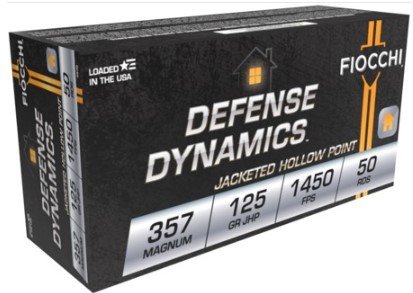 Fiocchi 357D Defense Dynamics 357Mag 125gr Jacketed Hollow Point 50 Per...