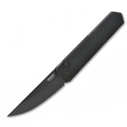 Boker 01BO255 Kwaiken Small Auto 3" 154CM Blade Black Aluminum Handle - Boker