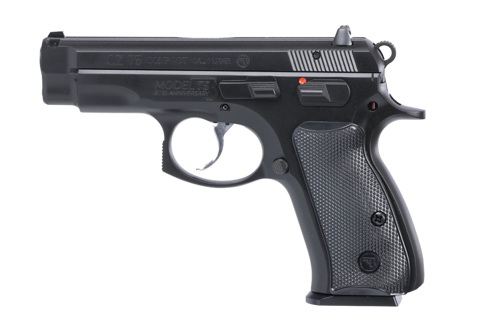 CZ 75 Compact 50th Anniversary Elite Pistol 9 mm 3.75 in. Black w/Manual Safety 10 rd. - CZ-USA - 9mm