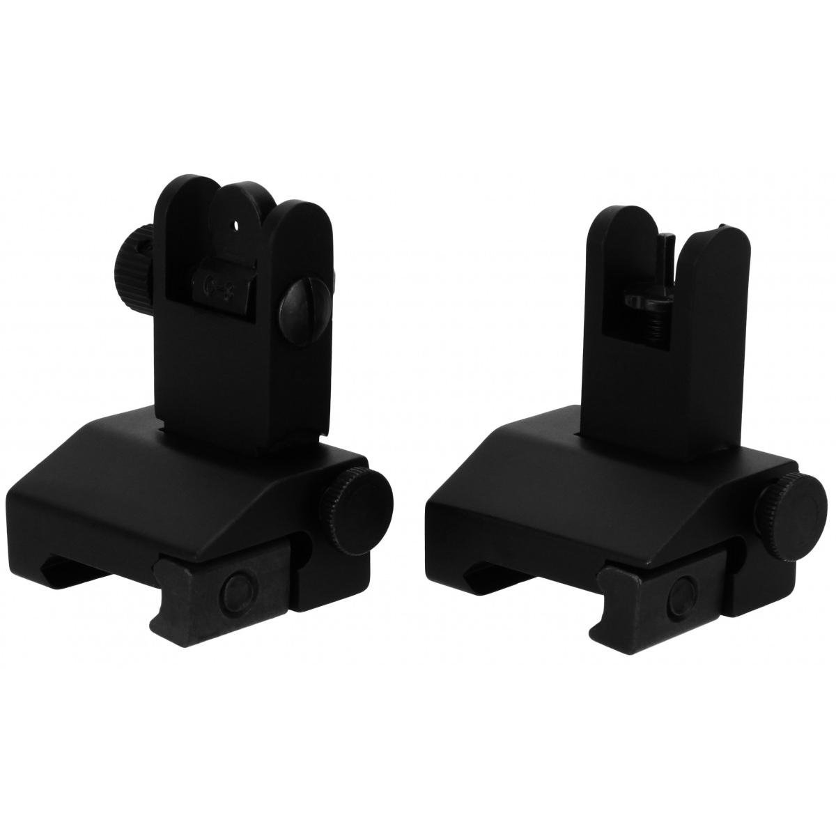 TacFire IS002 Pop Up Iron Sights-Spring Loaded Black Anodized Flip f...