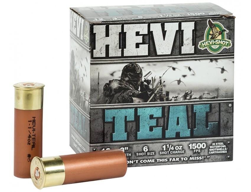 HEVI-Shot HS60006 HEVI-Teal 12Gauge 3" 1 1/4oz 6Shot 25 Per Box/10 Case - HEVI Shot - 12GA